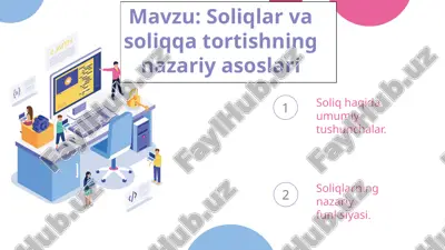soliqlar va soliqqa tortishning nazariy asoslari — PPTX
