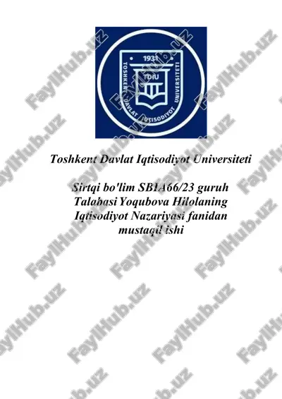 xalqaro iqtisodiy tashkilotlar va ularning vazifalari — DOCX