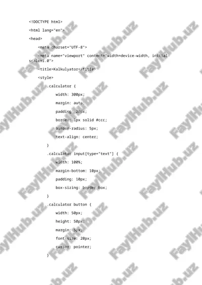 eng sodda kalkulyator kodi — DOCX