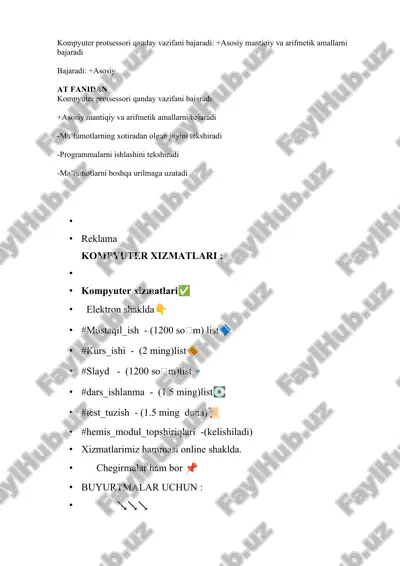 akt fanidan savolnoma oraliq yakuniy uchun 200+ — DOCX
