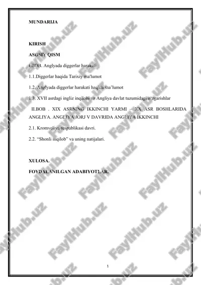 diggerlik harakati — DOCX