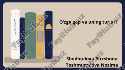 o'zga gap va uning turlari — PDF