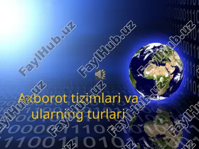 axborot tizimlari va ularning turlari — PPTX