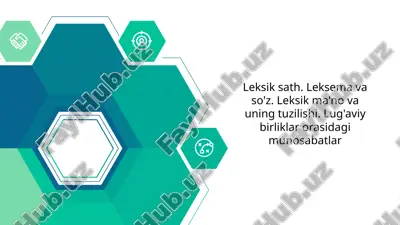 leksik sathlar. leksema va so'z — PPTX