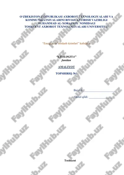 umumiy ekologik muammolar — DOCX
