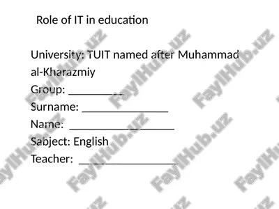 role of it in education — PPTX