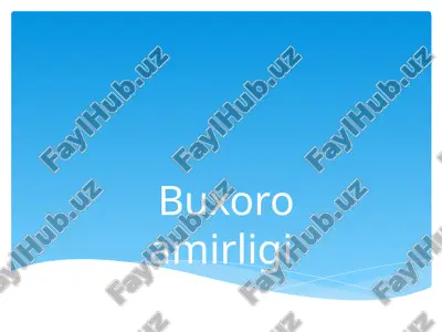 buxoro amirligi — PPT