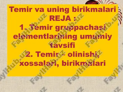 temir va uning birikmalari — PPTX