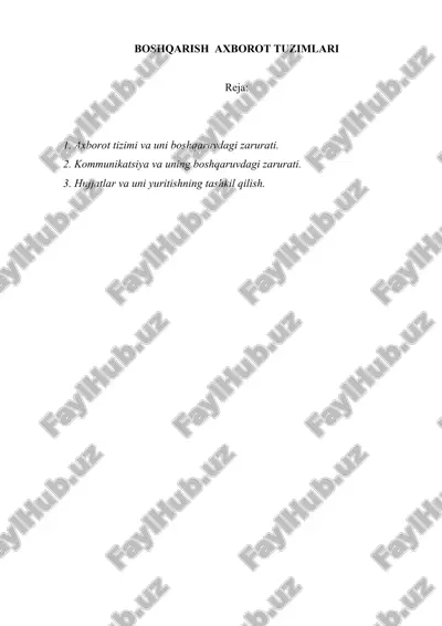 boshqarish axborot tuzimlari — DOC