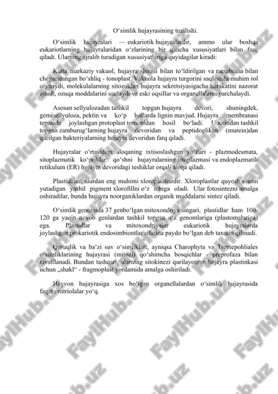 o‘simlik hujayrasining tuzilishi. — DOCX