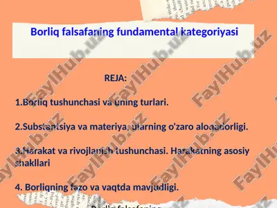 borliq falsafaning fundamental kategoriyasi — PPTX