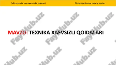 texnika xavfsizligi qoidalari — PDF