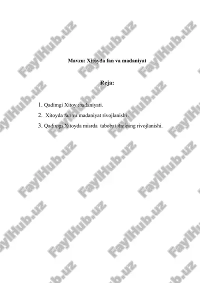 xitoyda fan va madaniyat — DOCX