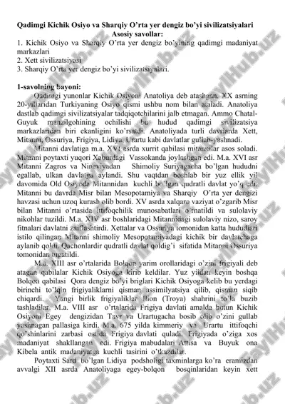qadimgi kichik osiyo va sharqiy o’rta yer dengiz bo’yi sivilizatsiyalari 24 — DOCX