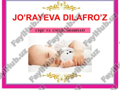 uyqu va uning ahamiyati — PPT