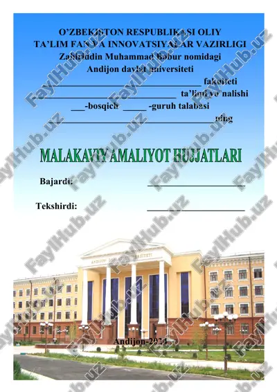 malakaviy amaliyot hujjatlari jild — DOCX