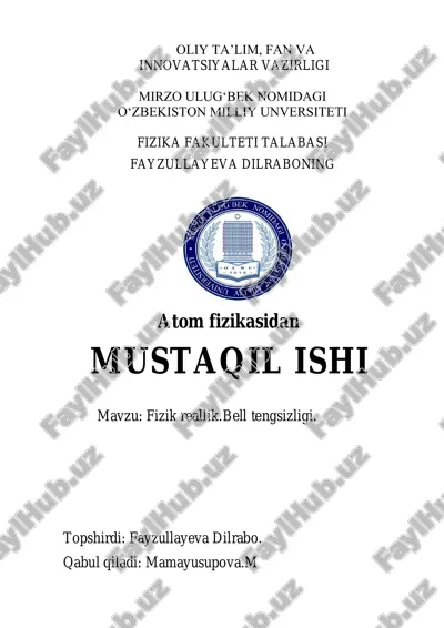 fizik reallik.bell tengsizligi. — PDF