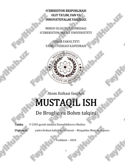 de broglie va bohm talqini — PDF