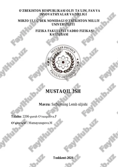 sathlarning lemb siljishi — PDF