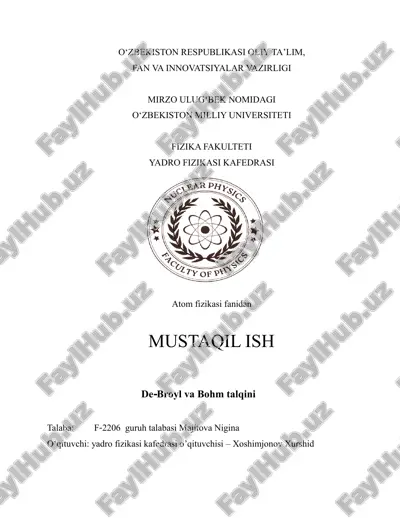 de-broyl va bohm talqini 2 — PDF