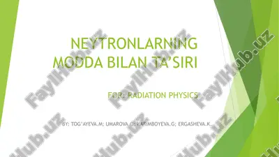 neytronlarning modda bilan ta’siri — PDF