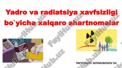 yadro va radiatsiya xavfsizligi bo`yicha xalqaro shartnomalar — PDF