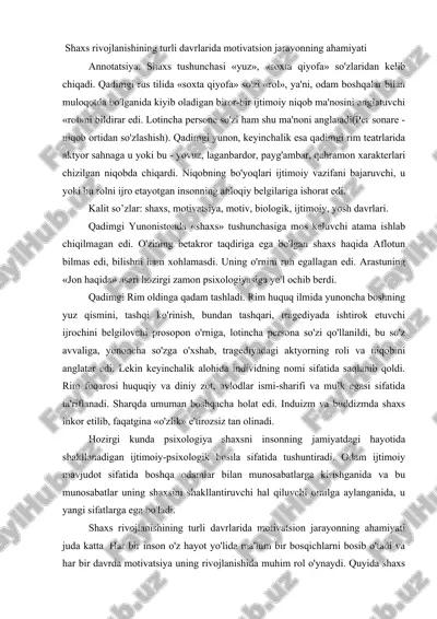 shaxs rivojlanishining turlari — DOCX