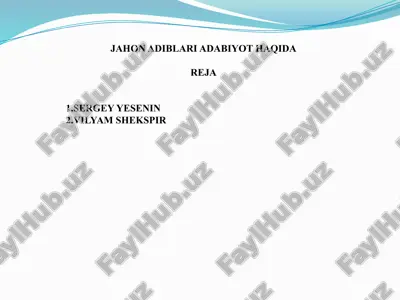jahon adiblari adabiyot haqida — PPTX