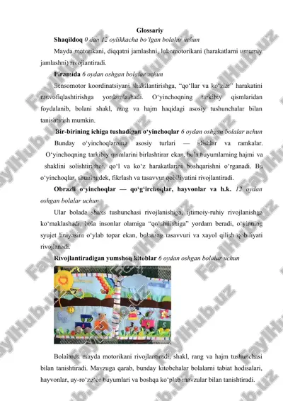 yumshoq o‘yinchoqlar tayyorlash uchun zaruriy materiallar. glossary — DOCX