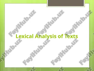 lexical analysis of texts — PPTX