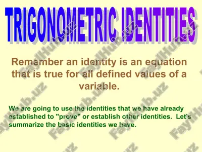 trigonometric identities — PPT
