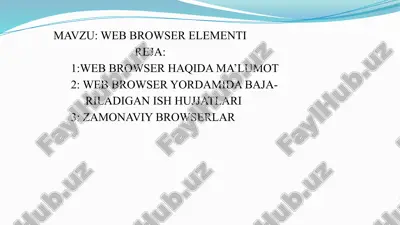 web browser elementi — PPTX