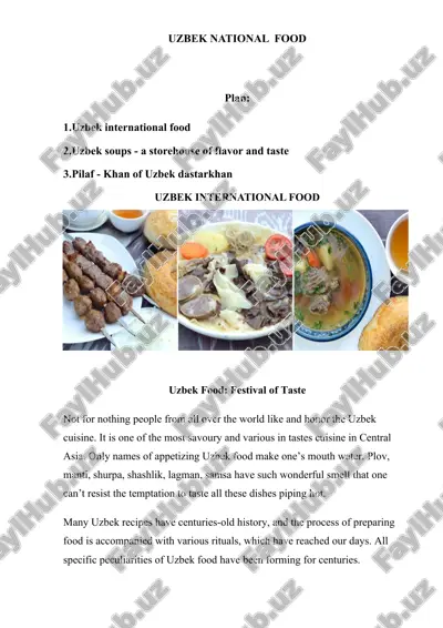 uzbek national food — DOC
