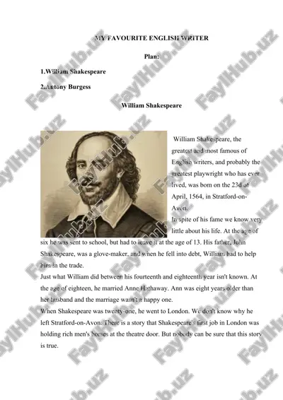 my favourite english writer — DOCX