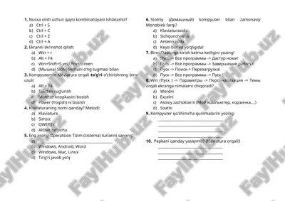 informatikadan test — DOCX