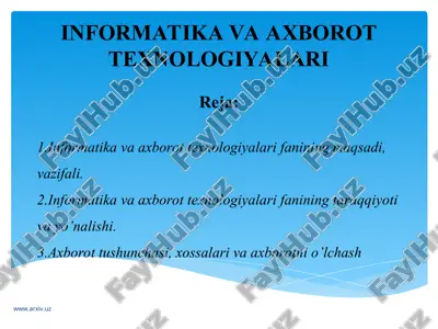 informatika va axborot texnologiyalari — PPT
