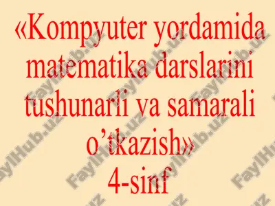 4-sinf. matematika — PPTX