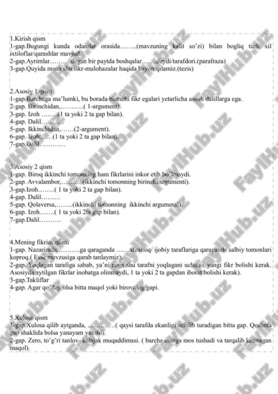 ona tilidan essay yozish tartibi — PDF
