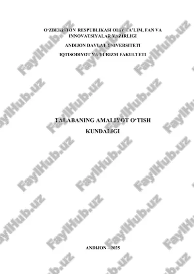 talabaning amaliyot o‘tish kundaligi — DOCX