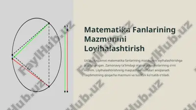 matematika fanlarining mazmunini loyihalashtirish — PPTX