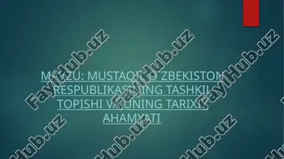 mustaqil o`zbekiston respublikasining tashkil topishi va uning tarixiy ahamyati — PPTX