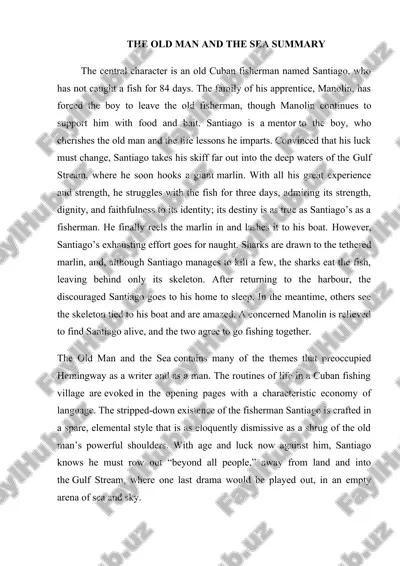 the old man and the sea summary — DOCX