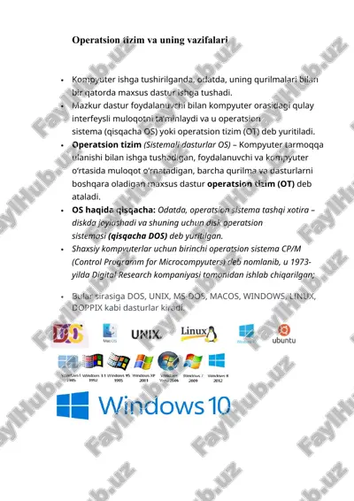 operatsion tizim — DOCX
