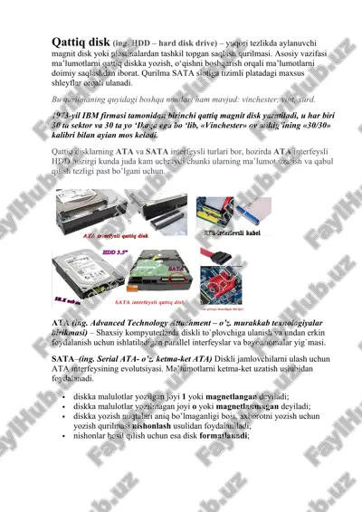 qattiq disk hdd – hard disk drive — DOCX