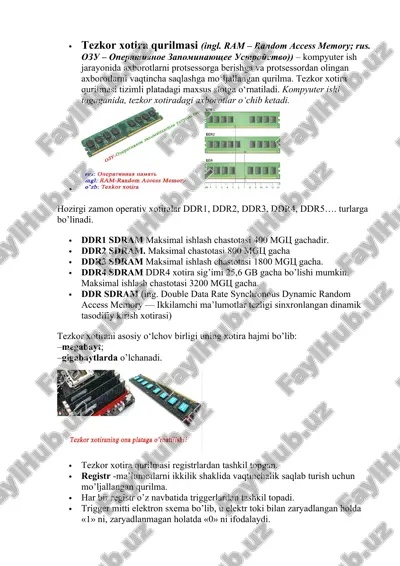 tezkor xotira qurilmasi — DOCX