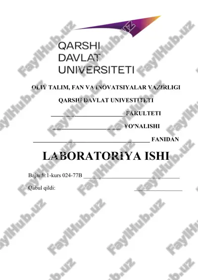 laboratoriya ishi yuzi — DOCX