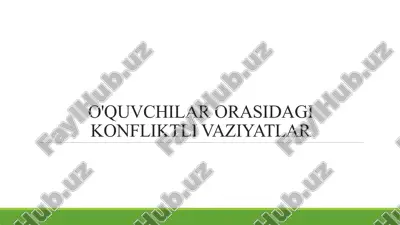 o'quvchilar orasidagi konfliktli vaziyatlar — PPTX