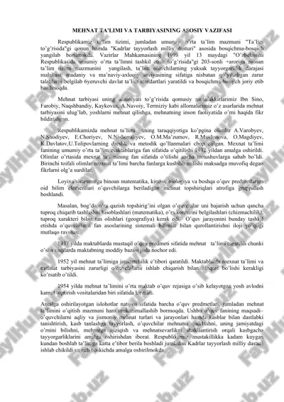 mehnat ta'limi va tarbiyasining asosiy vazifasi — DOC