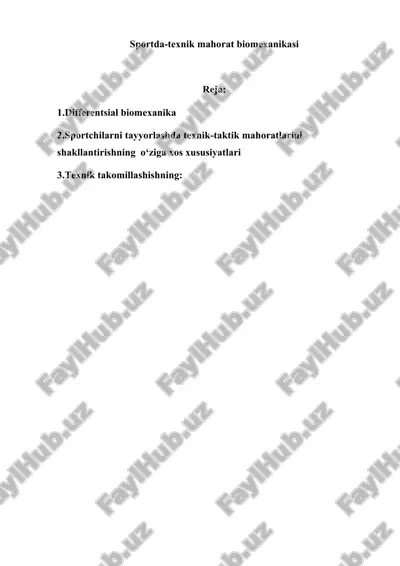sportda-texnik mahorat biomexanikasi — DOCX