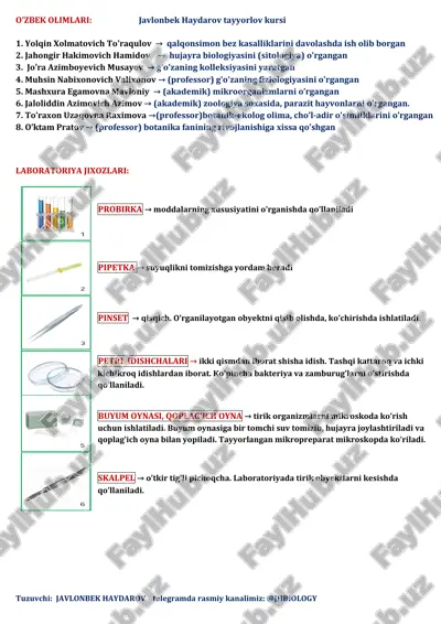 biologiyadan to'garak uchun manba. — PDF